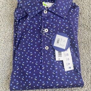 Tailorbyrd Navy Triangle Print Shirt